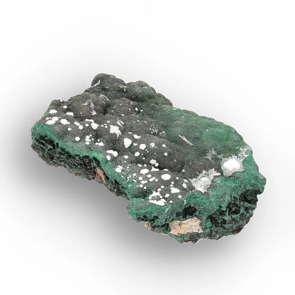 Aragonite on Botryoidal Malachite from the Katanga Copperbelt, DRC