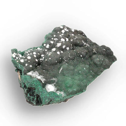 Aragonite on Botryoidal Malachite from the Katanga Copperbelt, DRC