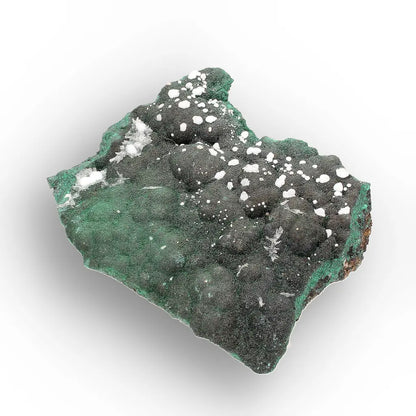 Aragonite on Botryoidal Malachite from the Katanga Copperbelt, DRC
