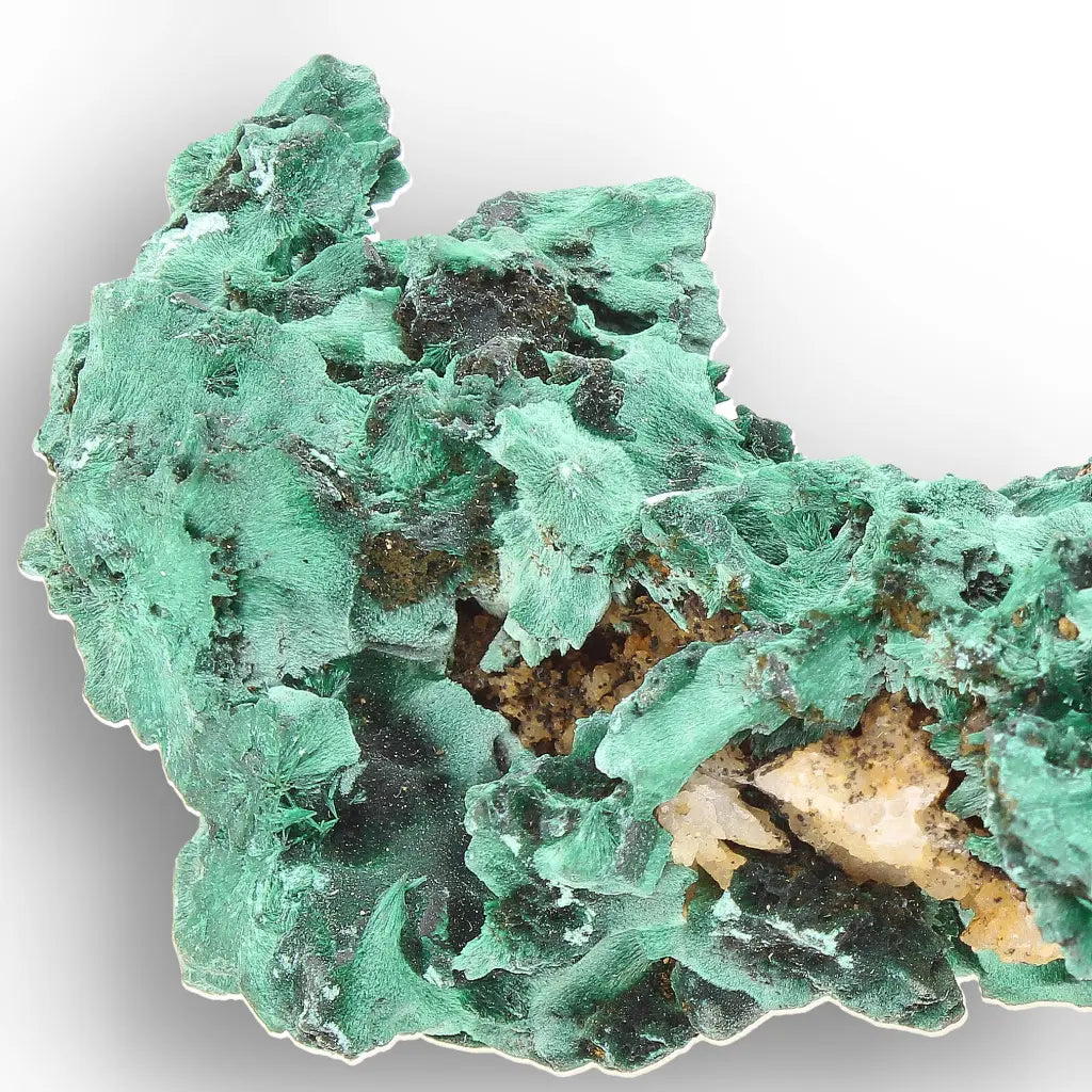 Fibrous Malachite Rosette Specimen from the Katanga Copperbelt, DRC