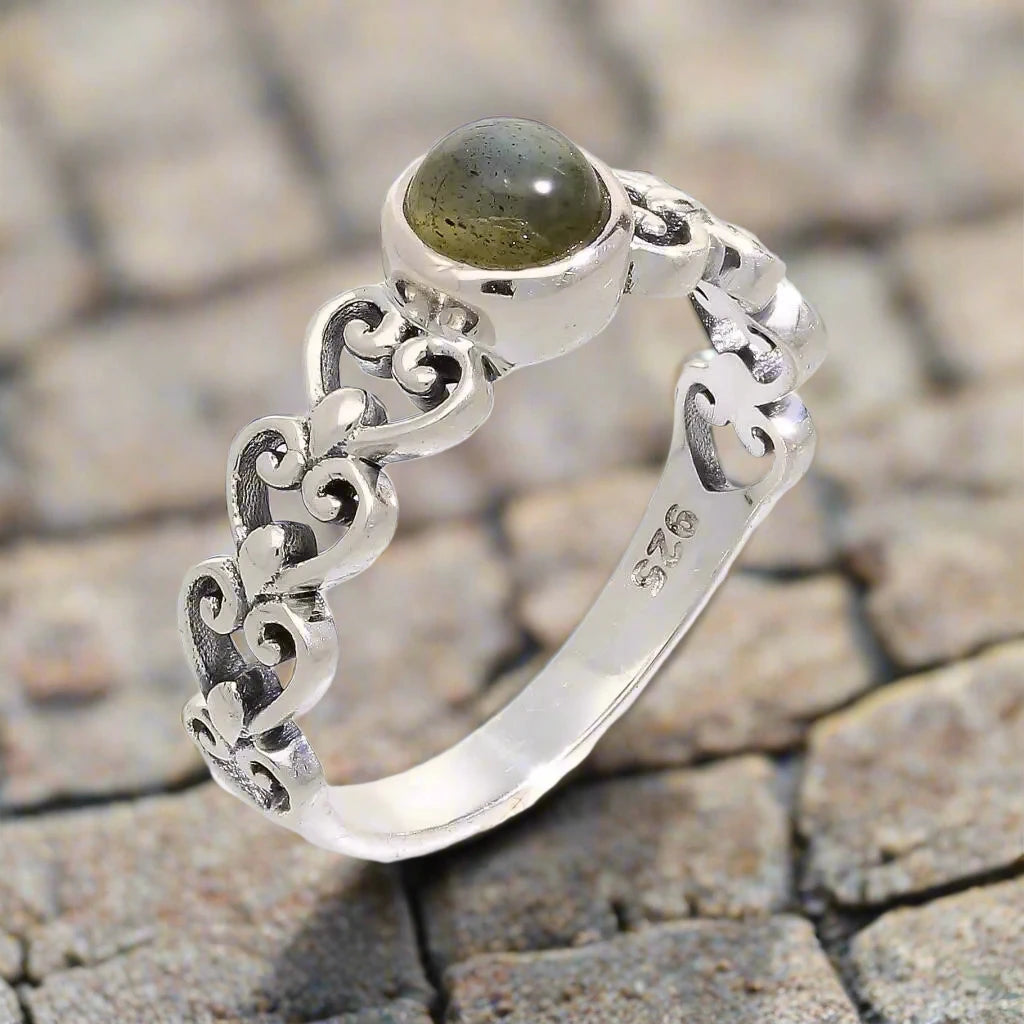 Buy your Shimmering Heart: Labradorite Sterling Silver Ring online now or in store at Forever Gems in Franschhoek, South Africa