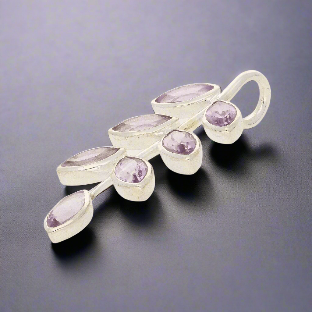 Buy your Leaf & Light Amethyst Silver Pendant online now or in store at Forever Gems in Franschhoek, South Africa