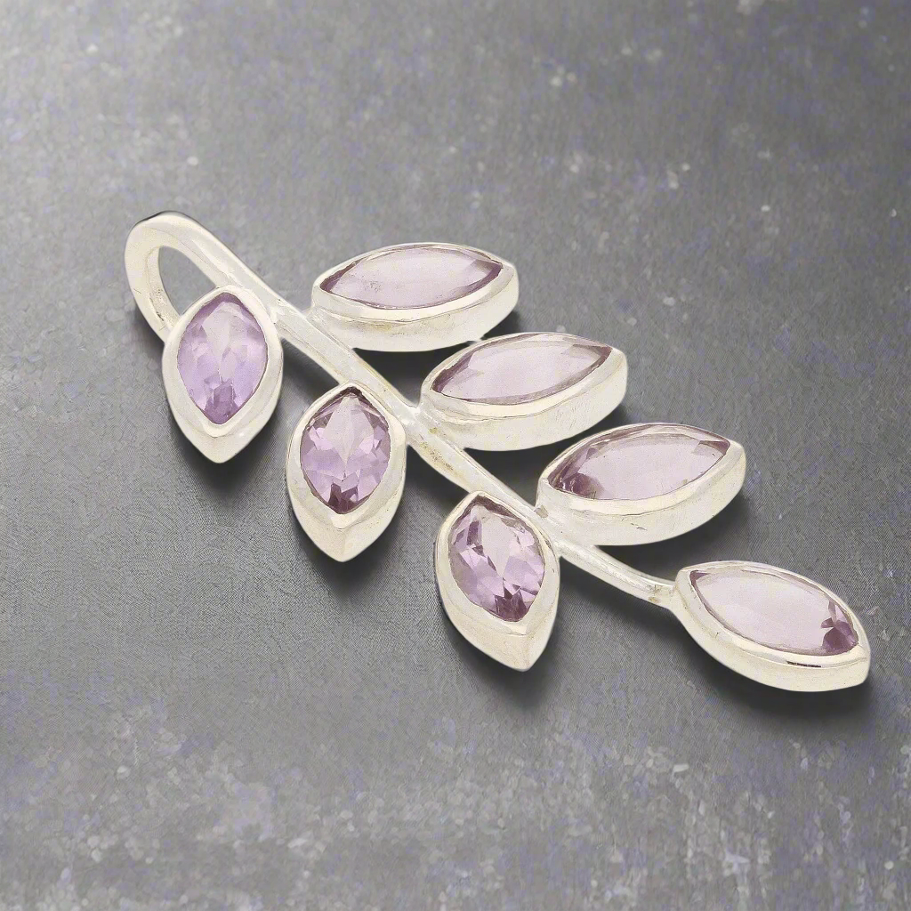 Buy your Leaf & Light Amethyst Silver Pendant online now or in store at Forever Gems in Franschhoek, South Africa