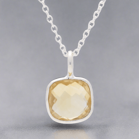 Buy your Joy & Abundance - Faceted Citrine Cushion Necklace online now or in store at Forever Gems in Franschhoek, South Africa
