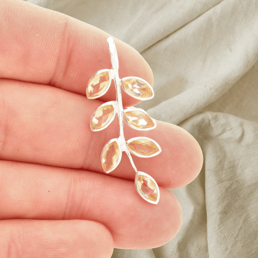 Buy your Leaf & Light Citrine Silver Pendant online now or in store at Forever Gems in Franschhoek, South Africa