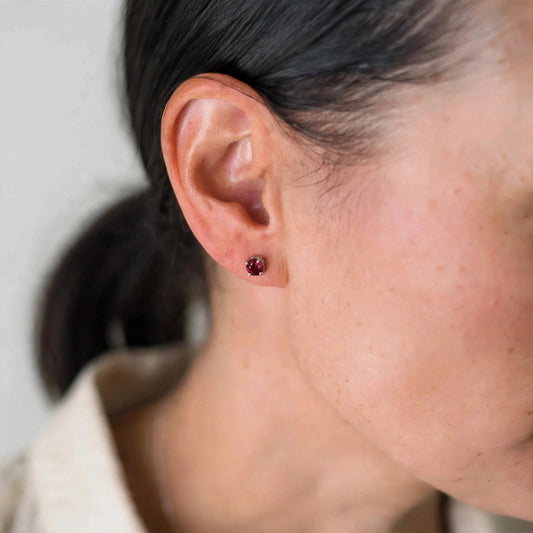 Get your Ruby 4-Claw Stud Earrings Silver online now or in store at Forever Gems in Franschhoek, South Africa