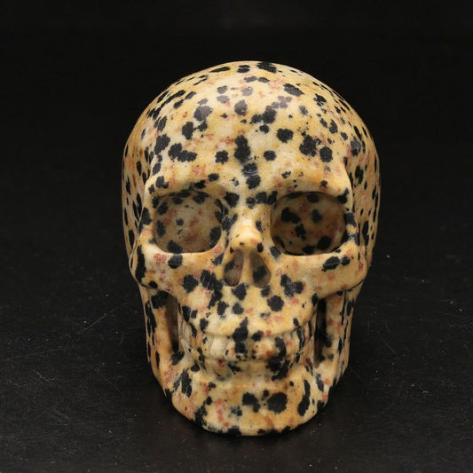 Buy your Earthy Dalamtian Jasper Crystal Skull online now or in store at Forever Gems in Franschhoek, South Africa
