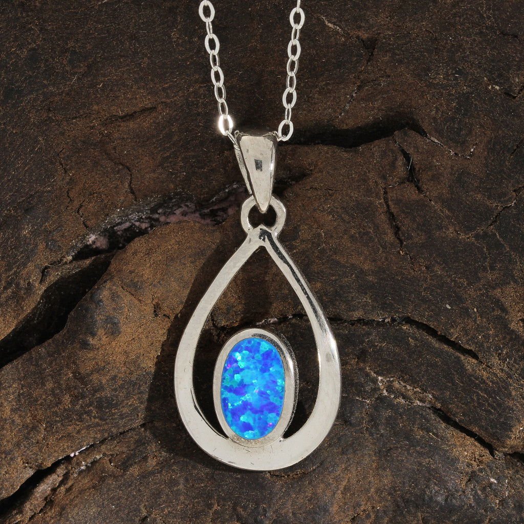 Buy your Enchanted Raindrop: Heart Synthetic Opal Necklace online now or in store at Forever Gems in Franschhoek, South Africa