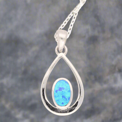 Buy your Enchanted Raindrop: Heart Synthetic Opal Necklace online now or in store at Forever Gems in Franschhoek, South Africa