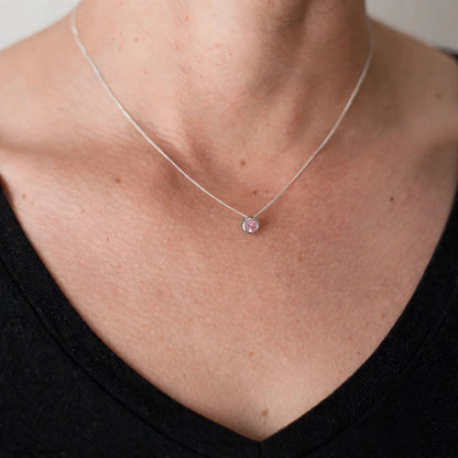Get your Blush Glow Natural Pink Tourmaline Tube Set Slider Necklace online now or in store at Forever Gems in Franschhoek, South Africa