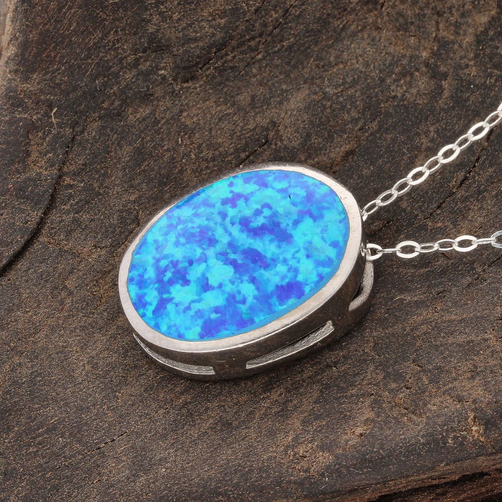 Buy your Firelight Collection: Oval Synthetic Opal Necklace online now or in store at Forever Gems in Franschhoek, South Africa