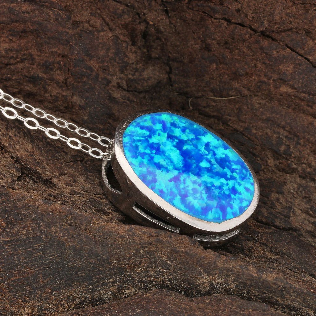 Buy your Firelight Collection: Oval Synthetic Opal Necklace online now or in store at Forever Gems in Franschhoek, South Africa