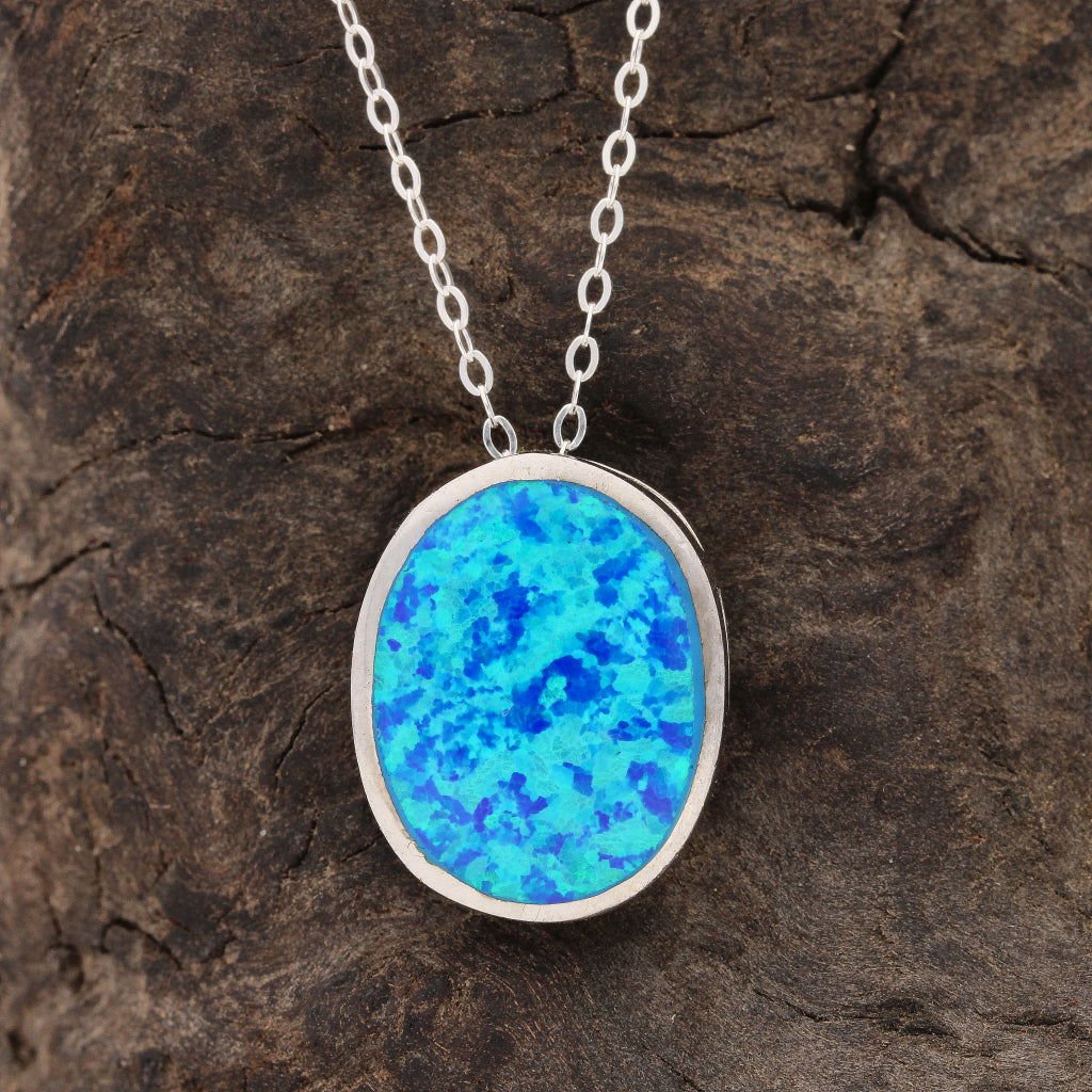 Buy your Firelight Collection: Oval Synthetic Opal Necklace online now or in store at Forever Gems in Franschhoek, South Africa