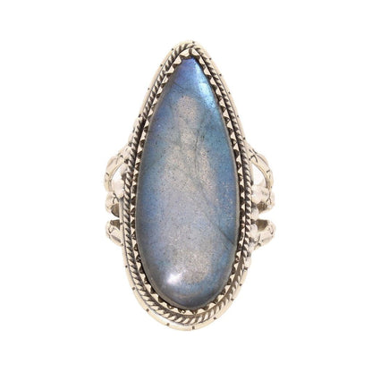 Buy your Labradorite Dreams: Handcrafted Sterling Silver Ring Set on Tri-Band Texture online now or in store at Forever Gems in Franschhoek, South Africa