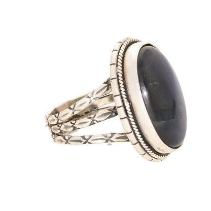 Buy your Labradorite Dreams: Handcrafted Sterling Silver Ring Set on Tri-Band Texture online now or in store at Forever Gems in Franschhoek, South Africa