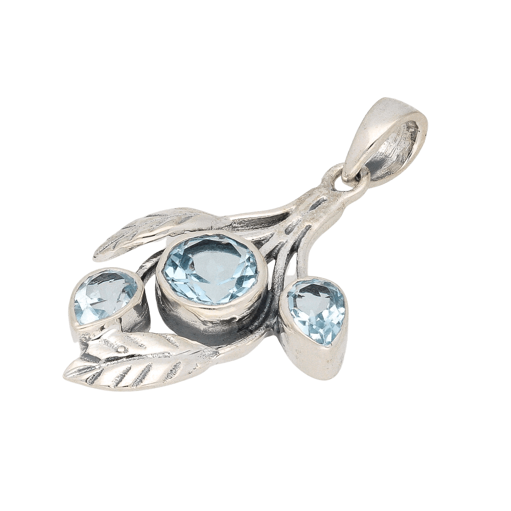 Buy your Leafy Charms - Blue Topaz Sterling Silver Pendant online now or in store at Forever Gems in Franschhoek, South Africa