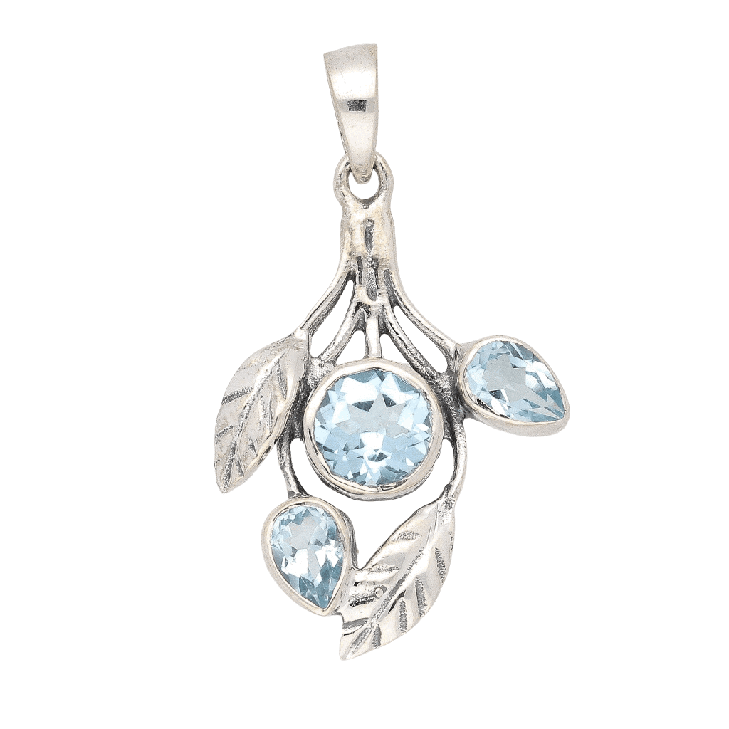 Buy your Leafy Charms - Blue Topaz Sterling Silver Pendant online now or in store at Forever Gems in Franschhoek, South Africa