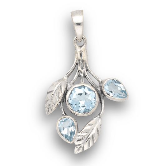 Buy your Leafy Charms - Blue Topaz Sterling Silver Pendant online now or in store at Forever Gems in Franschhoek, South Africa