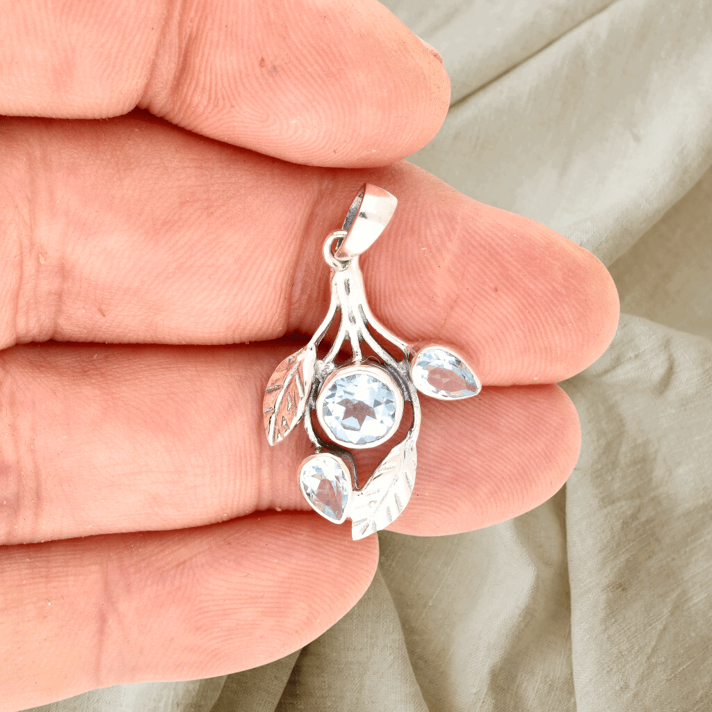 Buy your Leafy Charms - Blue Topaz Sterling Silver Pendant online now or in store at Forever Gems in Franschhoek, South Africa