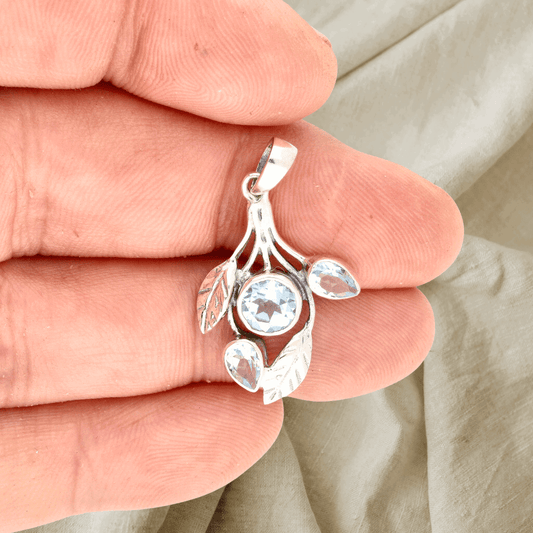 Buy your Leafy Charms - Blue Topaz Sterling Silver Pendant online now or in store at Forever Gems in Franschhoek, South Africa
