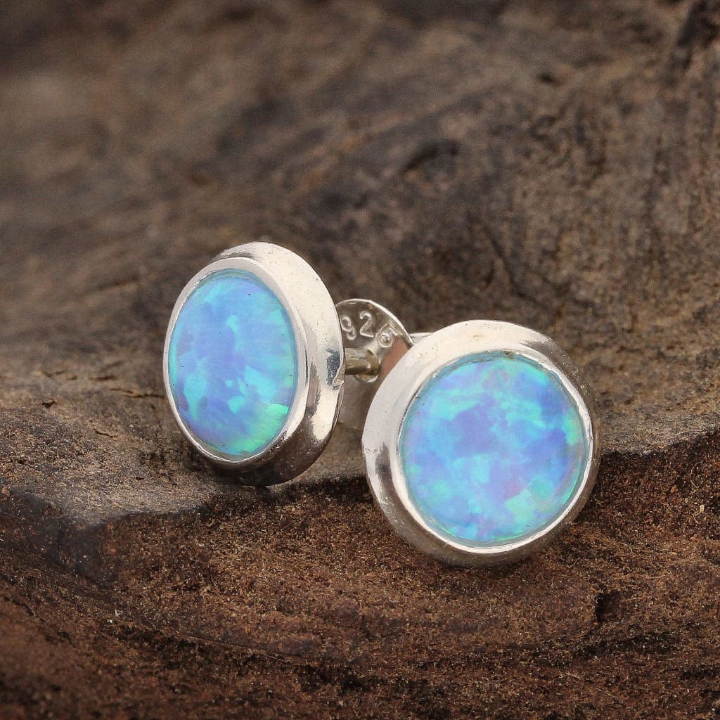 Buy your Liquid Fire: Round Synthetic Opal Earrings online now or in store at Forever Gems in Franschhoek, South Africa