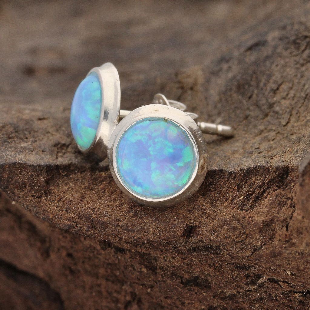 Buy your Liquid Fire: Round Synthetic Opal Earrings online now or in store at Forever Gems in Franschhoek, South Africa