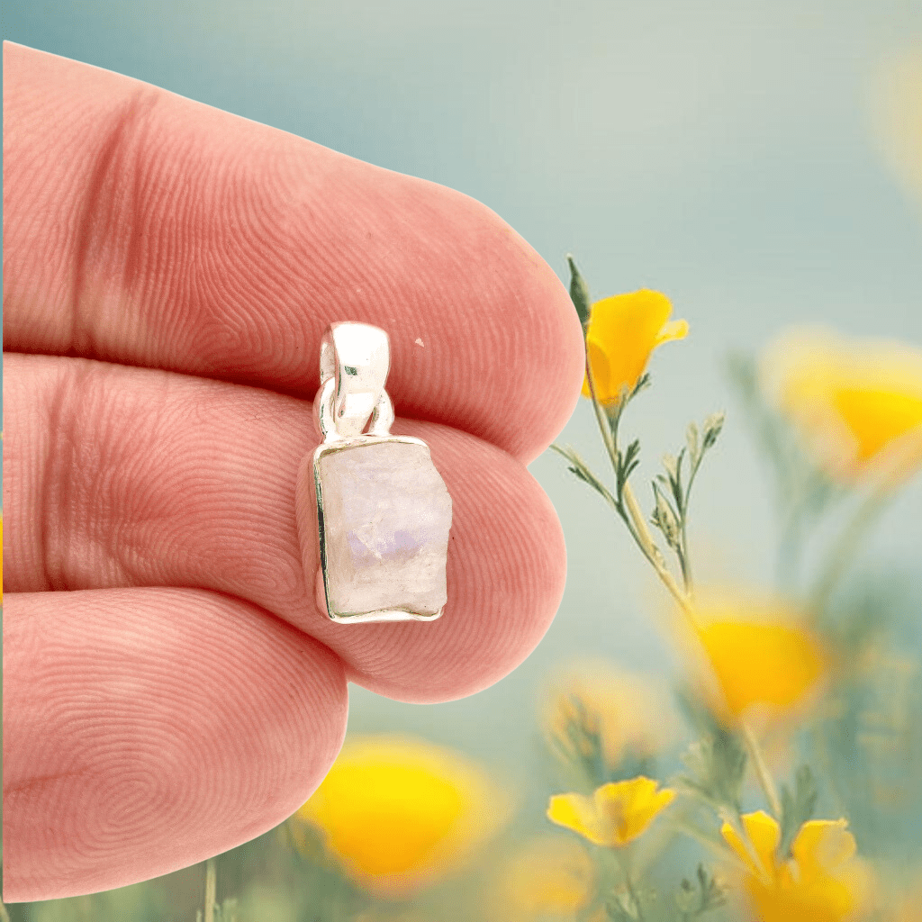 Buy your Nature's Treasures: Raw Moonstone Sterling Silver Necklace online now or in store at Forever Gems in Franschhoek, South Africa