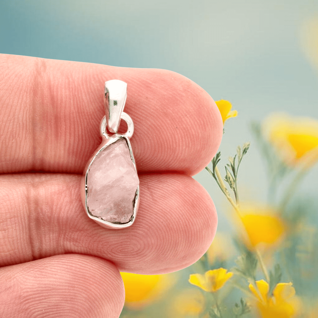 Buy your Nature's Treasures: Raw Pink Kunzite Sterling Silver Necklace online now or in store at Forever Gems in Franschhoek, South Africa