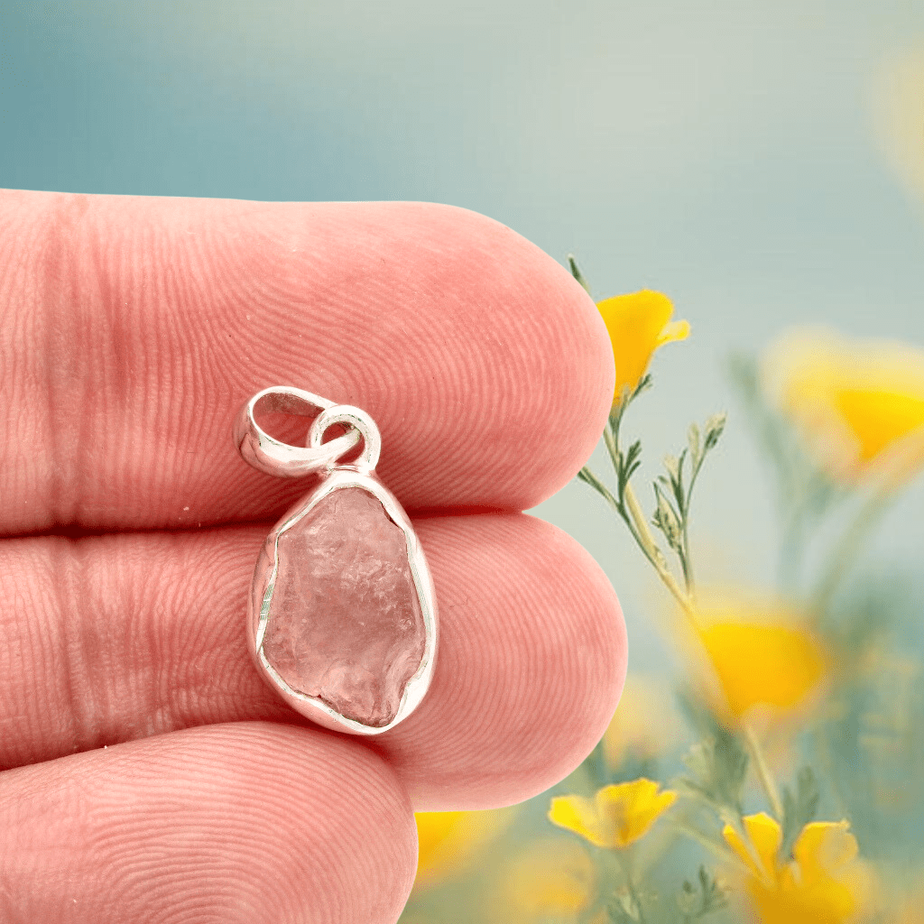 Buy your Nature's Treasures: Raw Pink Kunzite Sterling Silver Necklace online now or in store at Forever Gems in Franschhoek, South Africa