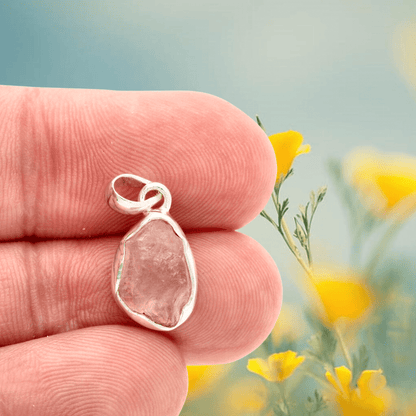 Buy your Nature's Treasures: Raw Pink Kunzite Sterling Silver Necklace online now or in store at Forever Gems in Franschhoek, South Africa