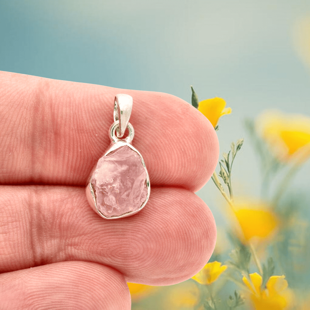 Buy your Nature's Treasures: Raw Pink Kunzite Sterling Silver Necklace online now or in store at Forever Gems in Franschhoek, South Africa