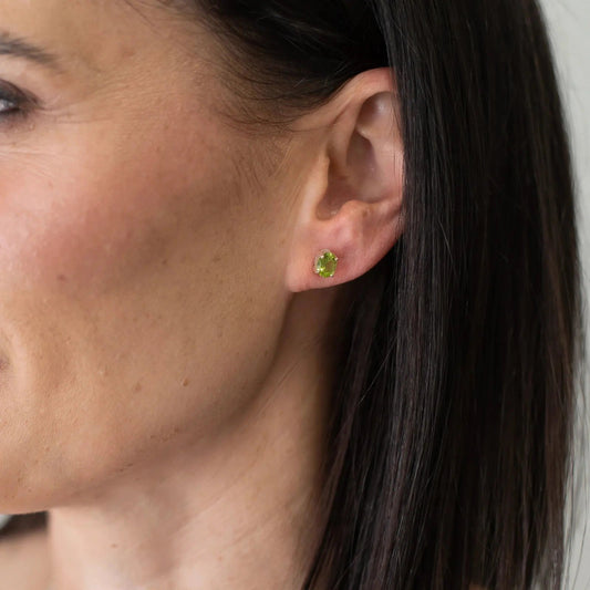 Get your Natural Peridot Oval Stud Earrings in Sterling Silver online now or in store at Forever Gems in Franschhoek, South Africa