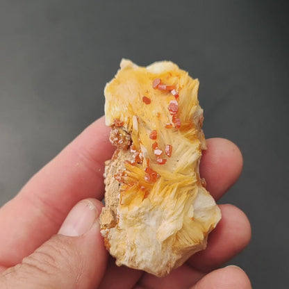 Vanadinite Crystals on Barite