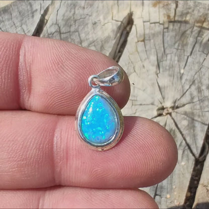 Eternal Fire: Synthetic Opal Necklace