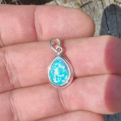 Eternal Fire: Synthetic Opal Necklace