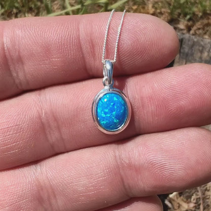 Eternal Fire: Synthetic Opal Necklace