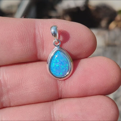 Eternal Fire: Synthetic Opal Necklace