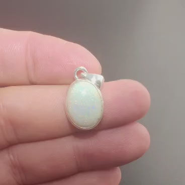 Natural Ethiopian Opal Necklace in Sterling Silver