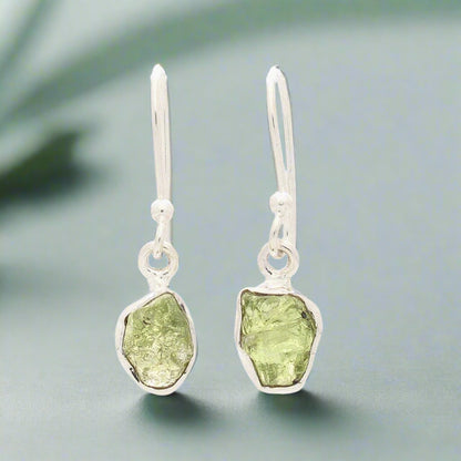 Buy your Radiant Peridot Treasures: Sterling Silver Rough Peridot Earrings online now or in store at Forever Gems in Franschhoek, South Africa