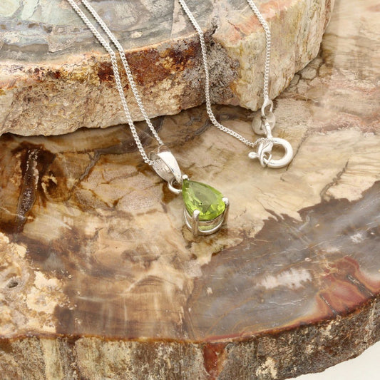 Buy your Radiant Tears: Teardrop Faceted Peridot Necklace online now or in store at Forever Gems in Franschhoek, South Africa