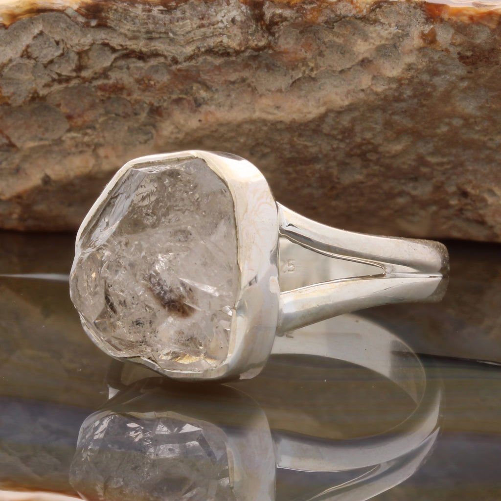 Herkimer diamond quartz ring deals