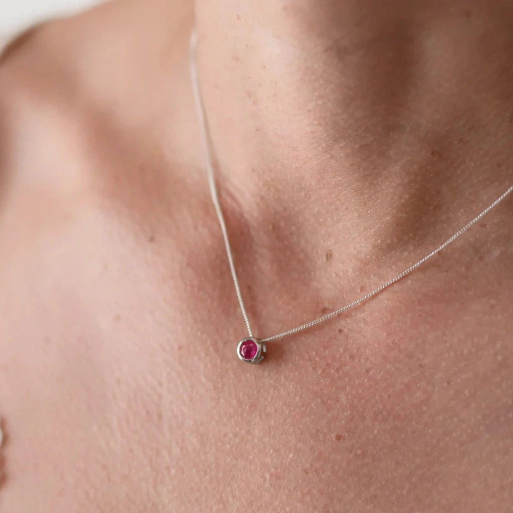 Get your Ruby Tube Set Slider Necklace Silver online now or in store at Forever Gems in Franschhoek, South Africa