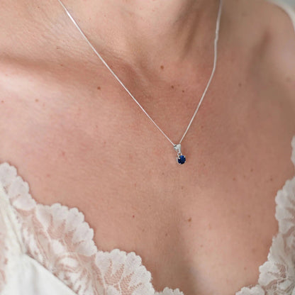 Get your Blue Sapphire Classic 4-Claw Necklace Silver online now or in store at Forever Gems in Franschhoek, South Africa