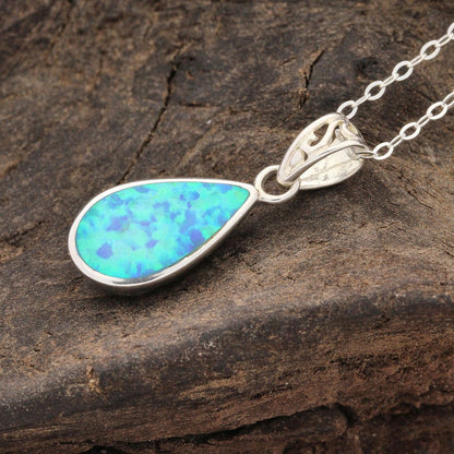 Buy your Secret Garden: Teardrop Synthetic Opal Necklace online now or in store at Forever Gems in Franschhoek, South Africa