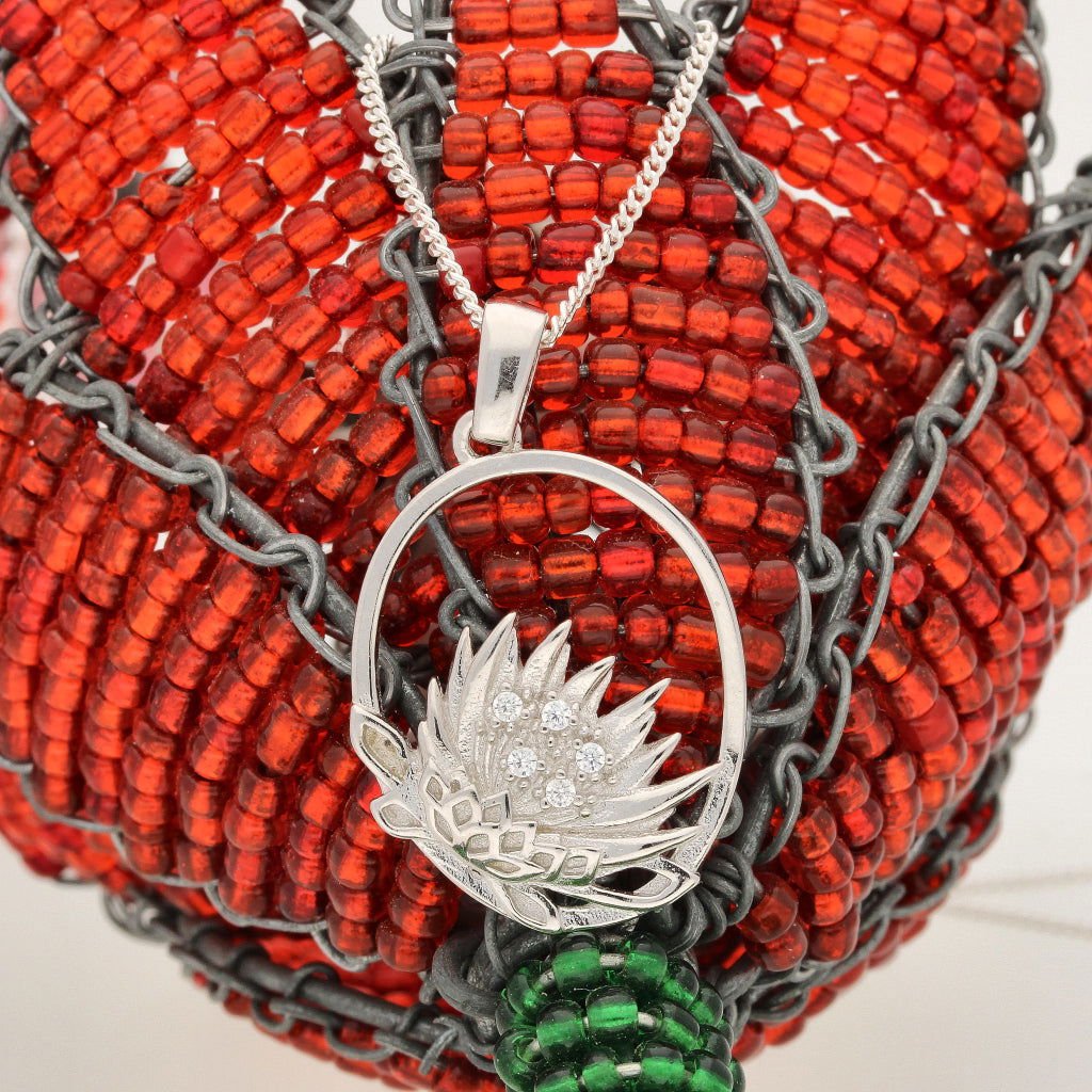 Buy your Silver Oval Protea Necklace online now or in store at Forever Gems in Franschhoek, South Africa