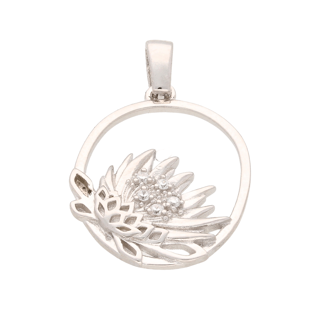 Buy your Silver Oval Protea Necklace online now or in store at Forever Gems in Franschhoek, South Africa