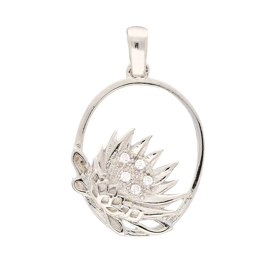 Buy your Silver Oval Protea Necklace online now or in store at Forever Gems in Franschhoek, South Africa