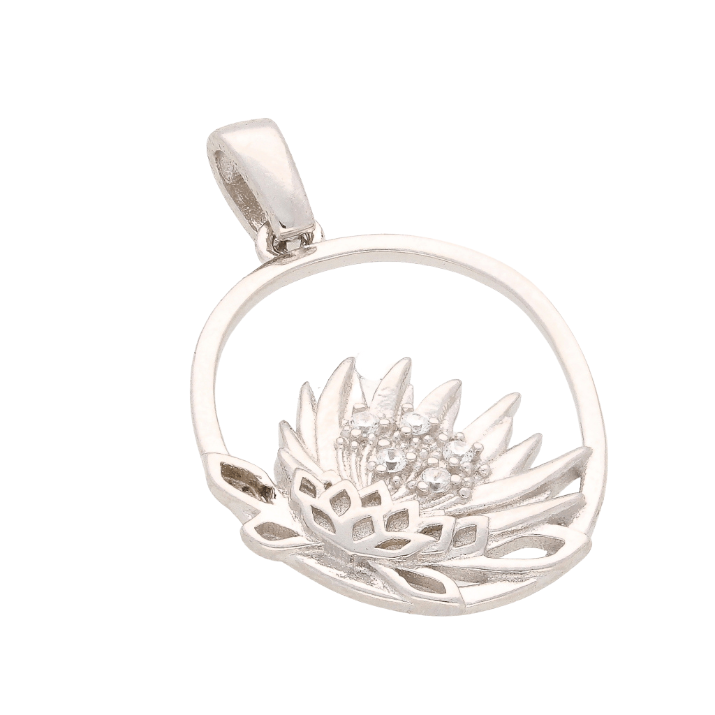 Buy your Silver Oval Protea Necklace online now or in store at Forever Gems in Franschhoek, South Africa