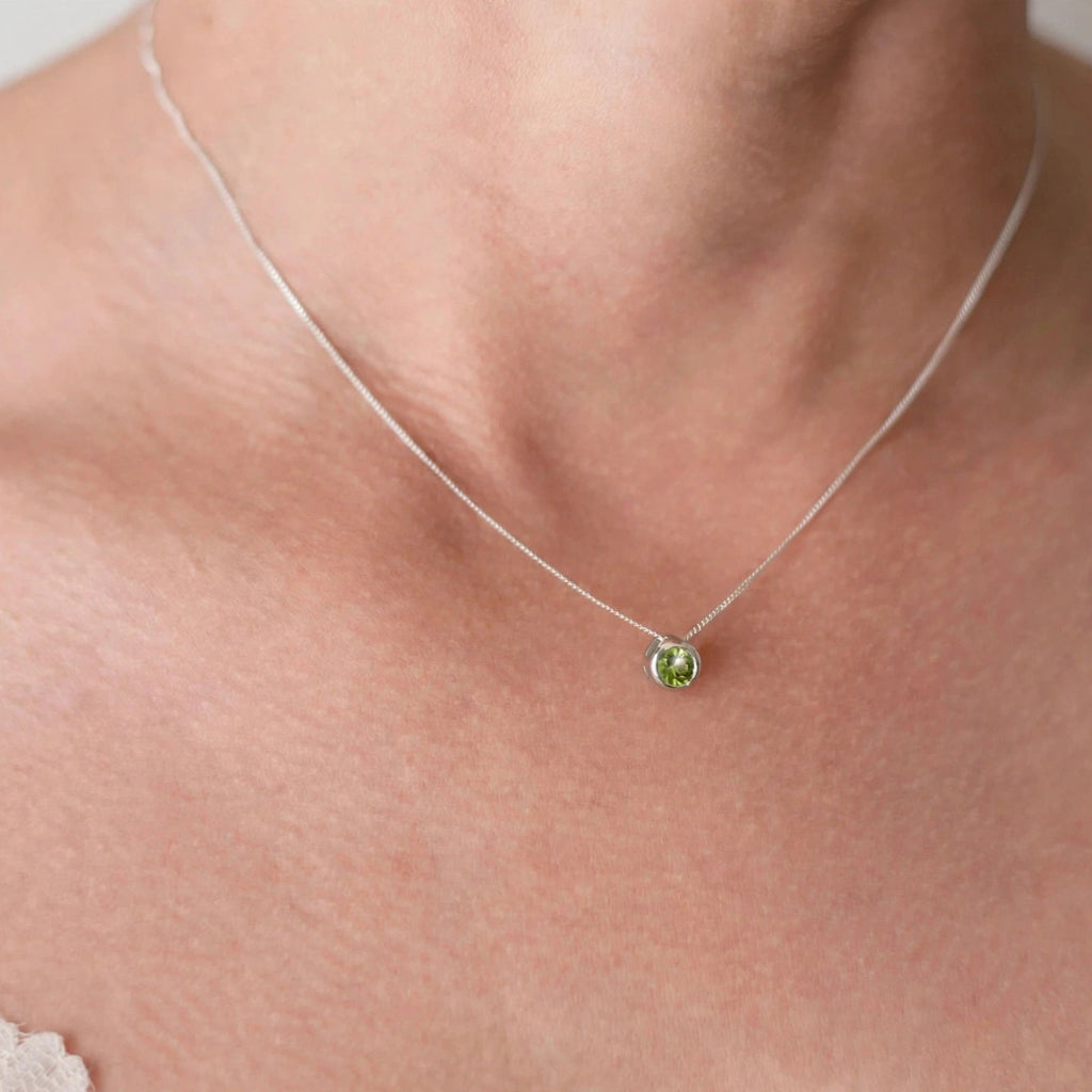 Get your Sterling Silver Tube Set Peridot Slider Necklace online now or in store at Forever Gems in Franschhoek, South Africa