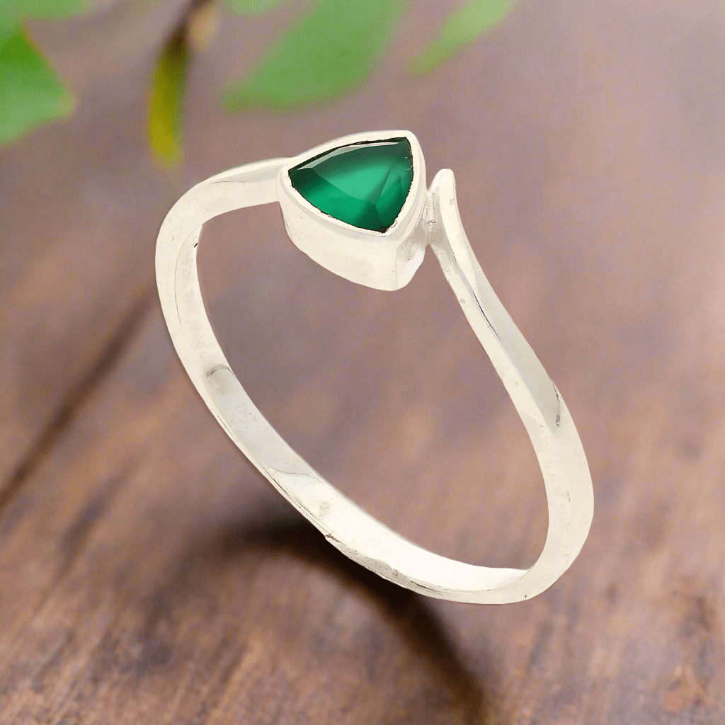 Buy your Green Chalcedony Glow: Trillion-Cut Tranquility Ring online now or in store at Forever Gems in Franschhoek, South Africa